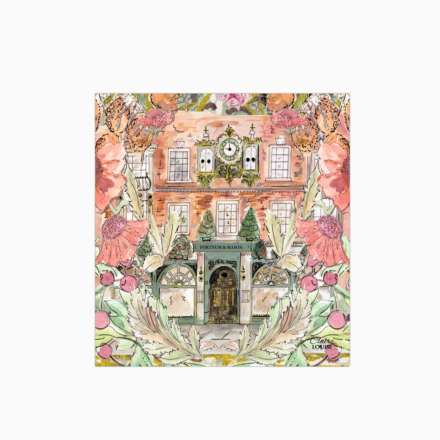 Fortnums In Full Bloom Glass Kitchen Splashback