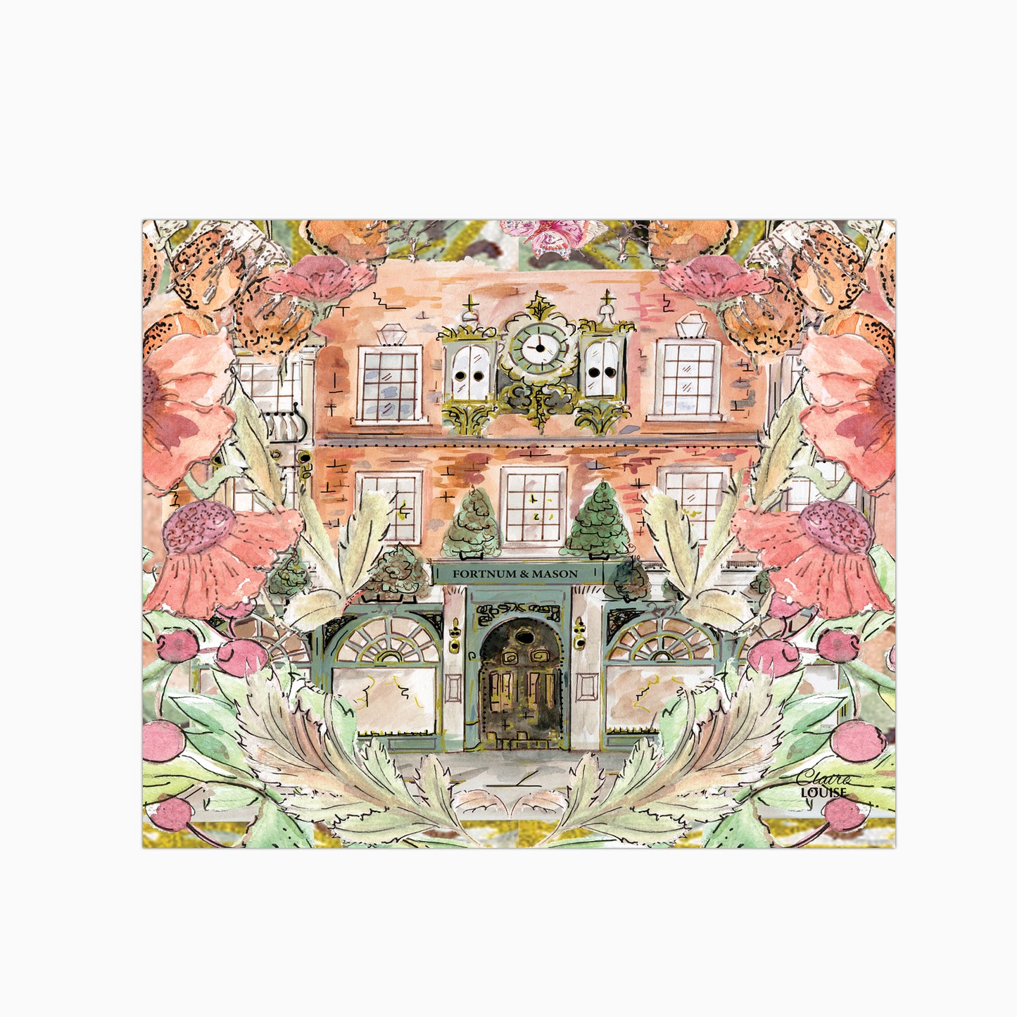 Fortnums In Full Bloom Glass Kitchen Splashback