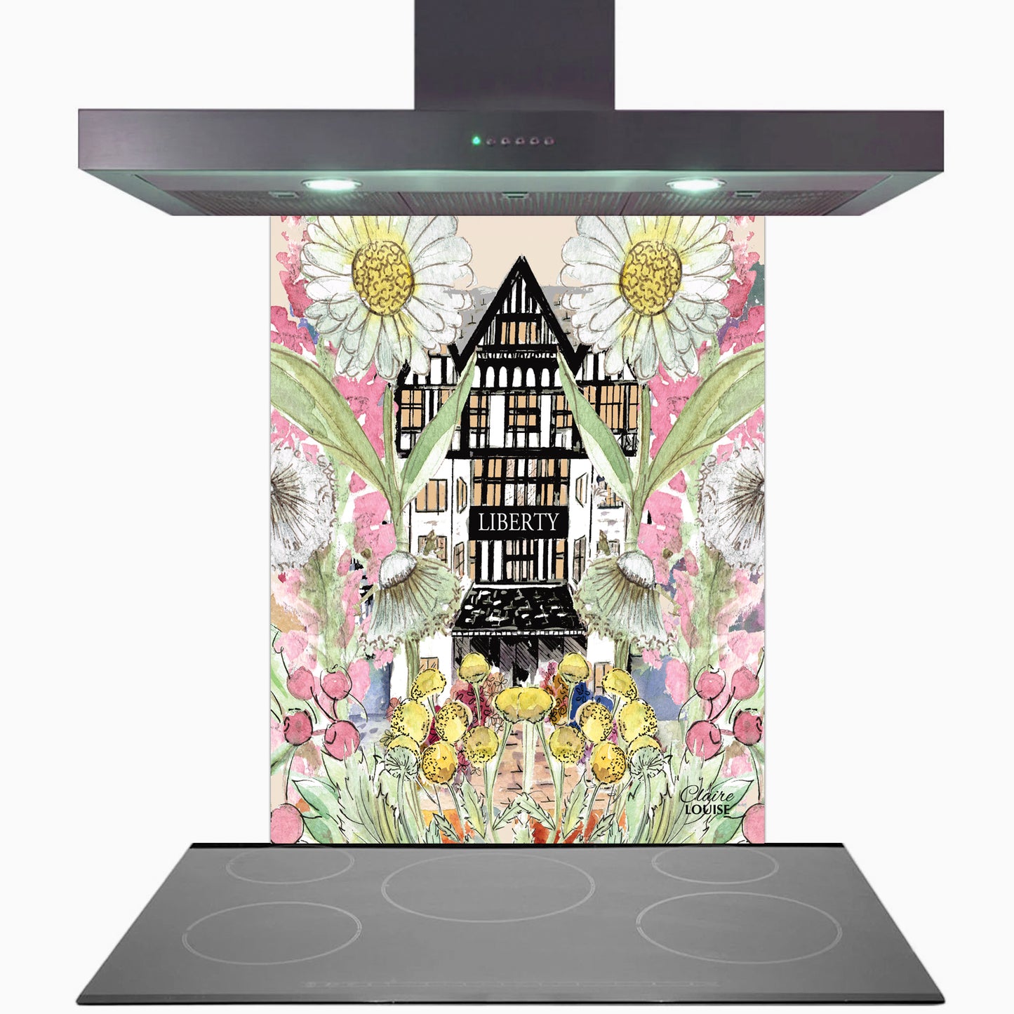Liberty In Full Bloom Glass Kitchen Splashback
