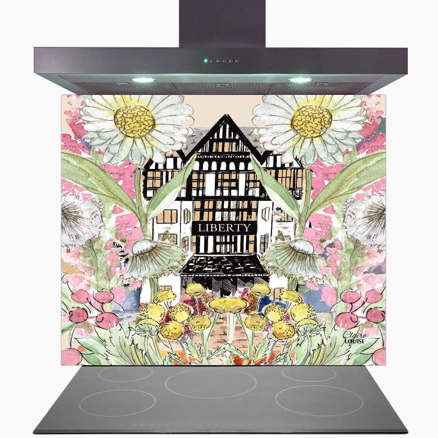 Liberty In Full Bloom Glass Kitchen Splashback