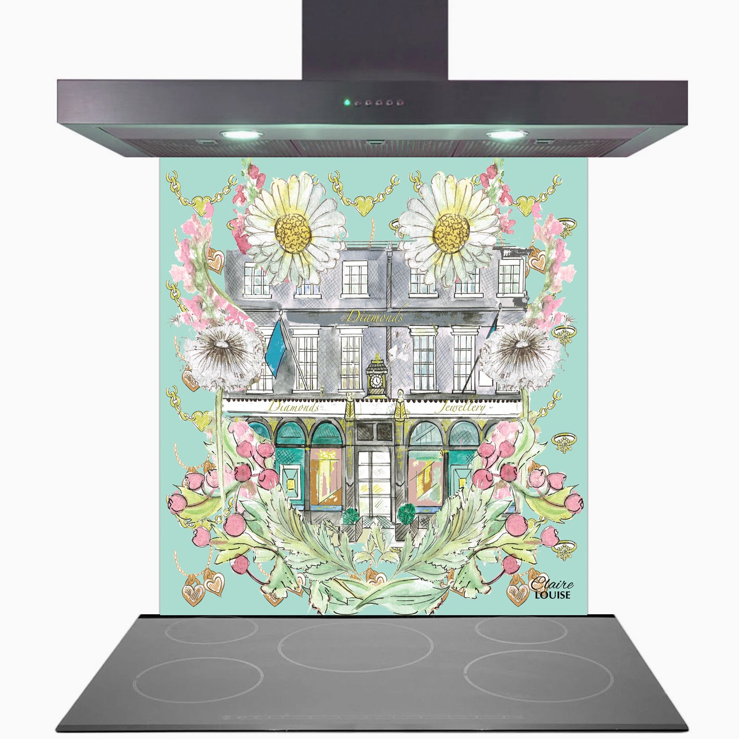 Tiffany In Full Bloom Glass Kitchen Splashback