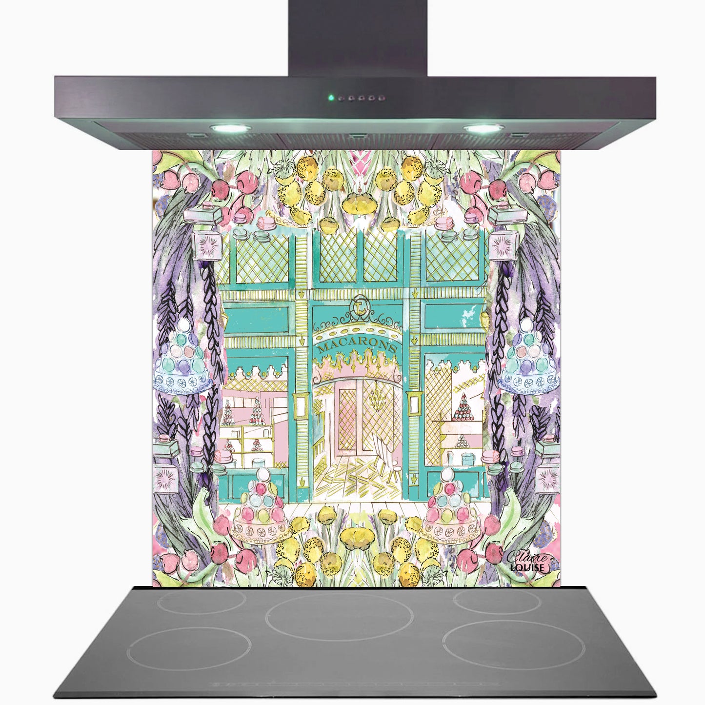 Laduree In Full Bloom Glass Kitchen Splashback