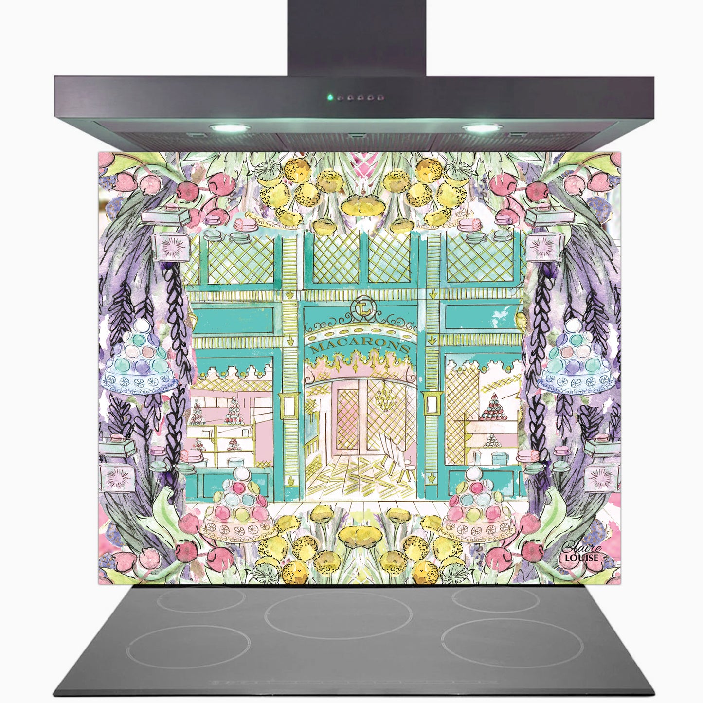 Laduree In Full Bloom Glass Kitchen Splashback