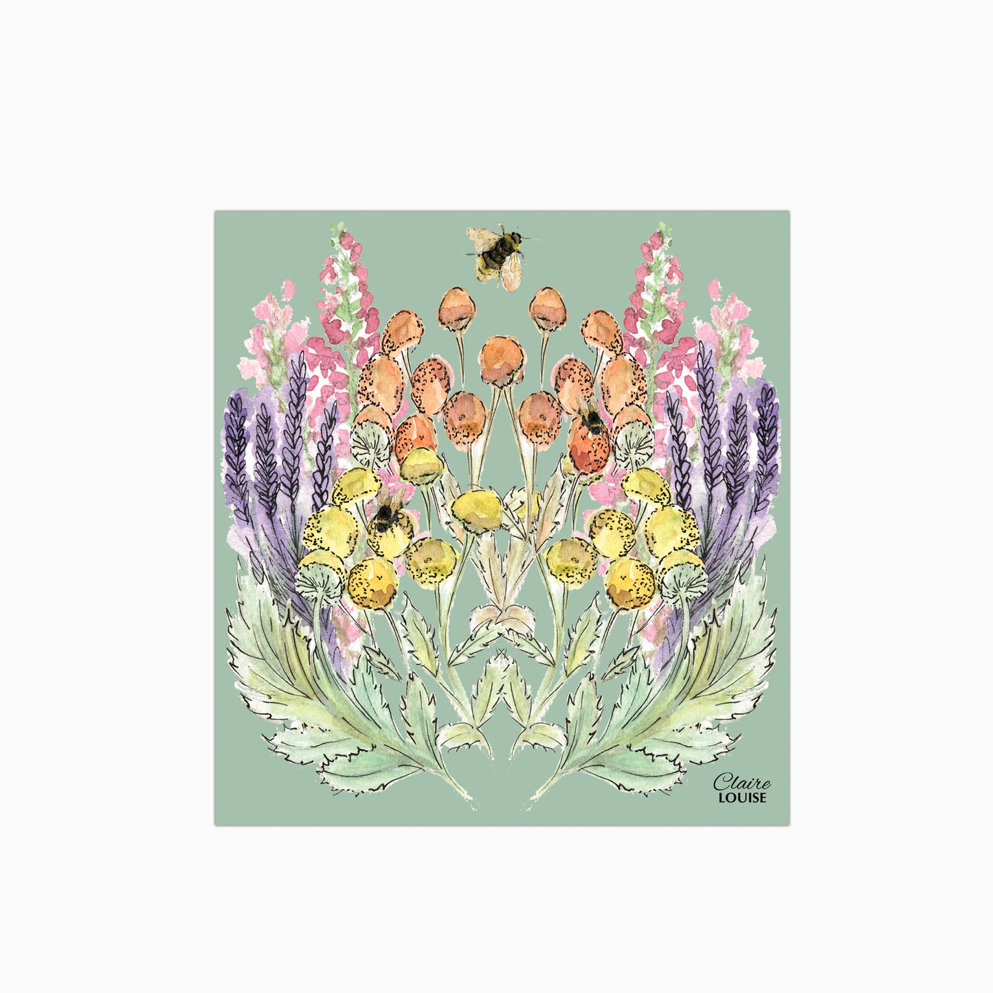 Sage Bloom Glass Kitchen Splashback