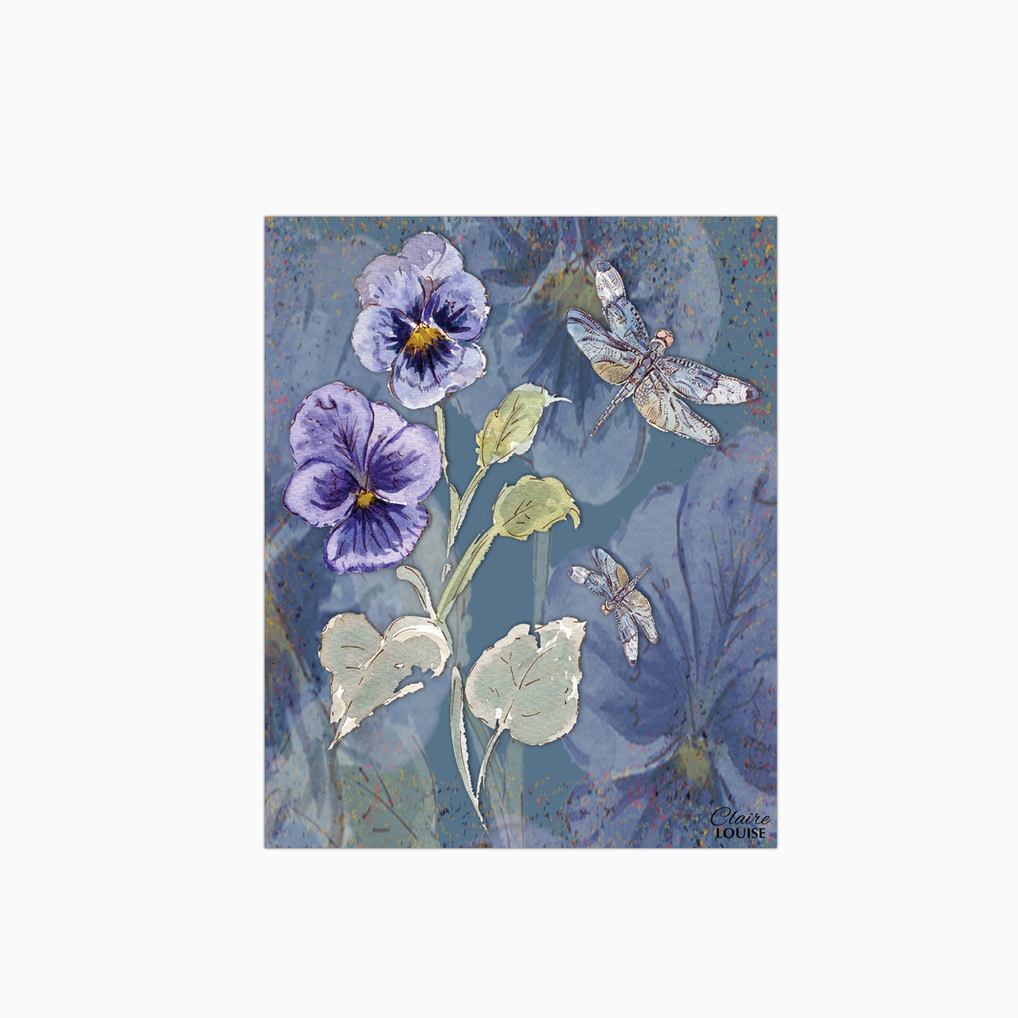 Powder Bloom Pansies Glass Kitchen Splashback
