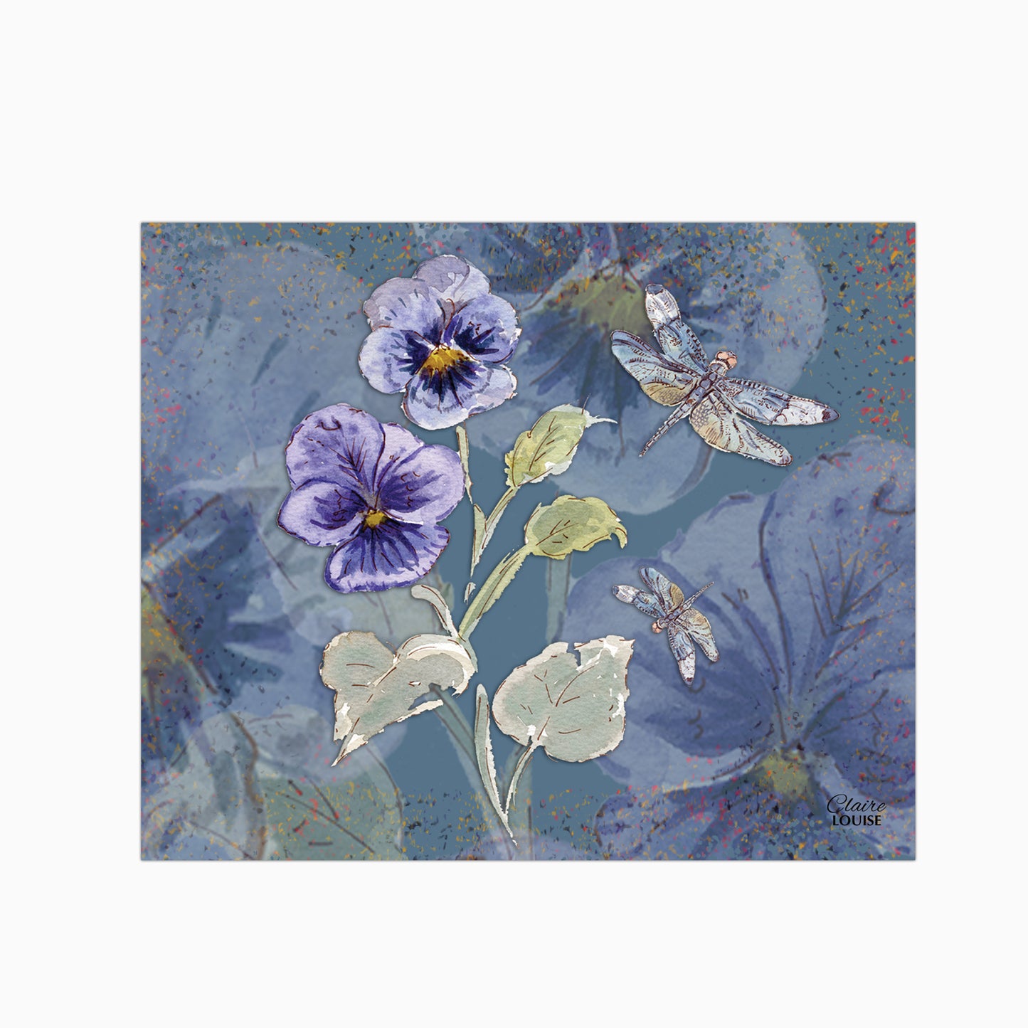 Powder Bloom Pansies Glass Kitchen Splashback