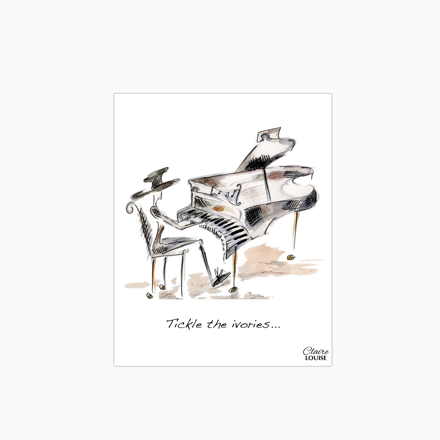 Tickle The Ivories Glass Kitchen Splashback