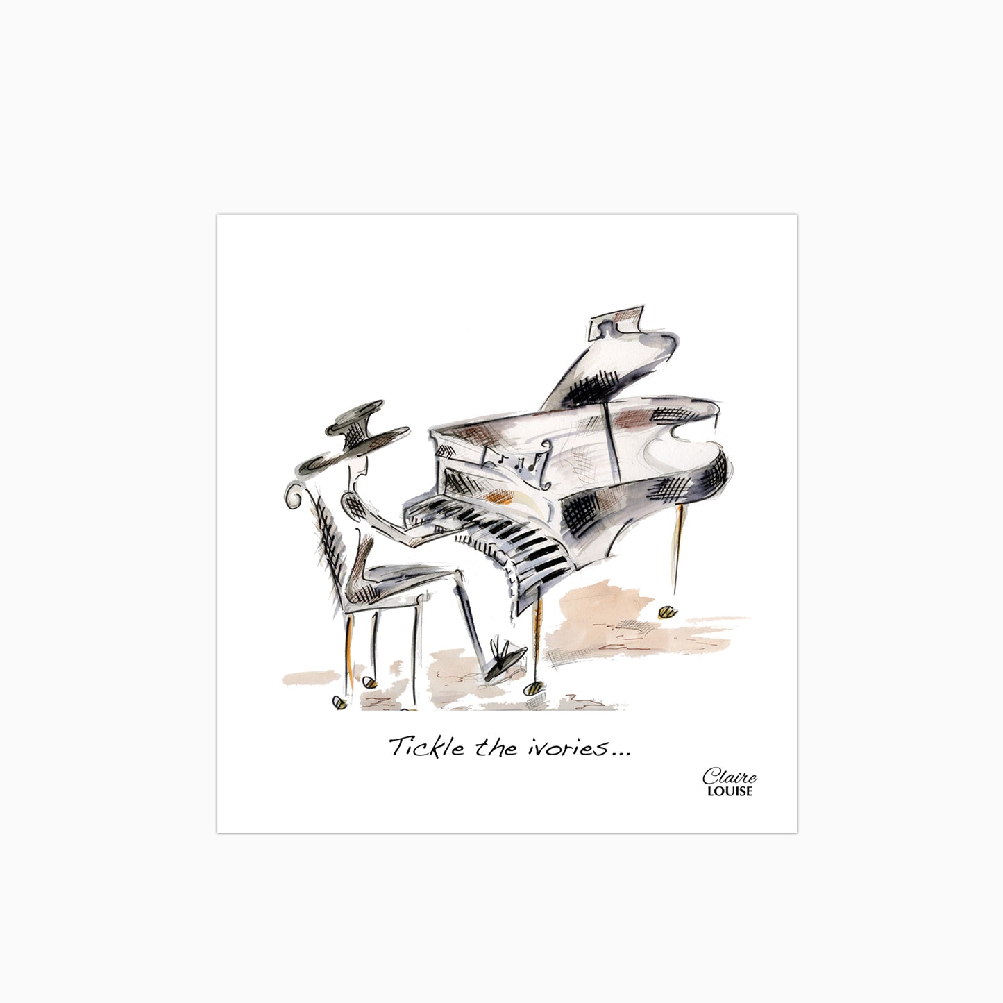 Tickle The Ivories Glass Kitchen Splashback