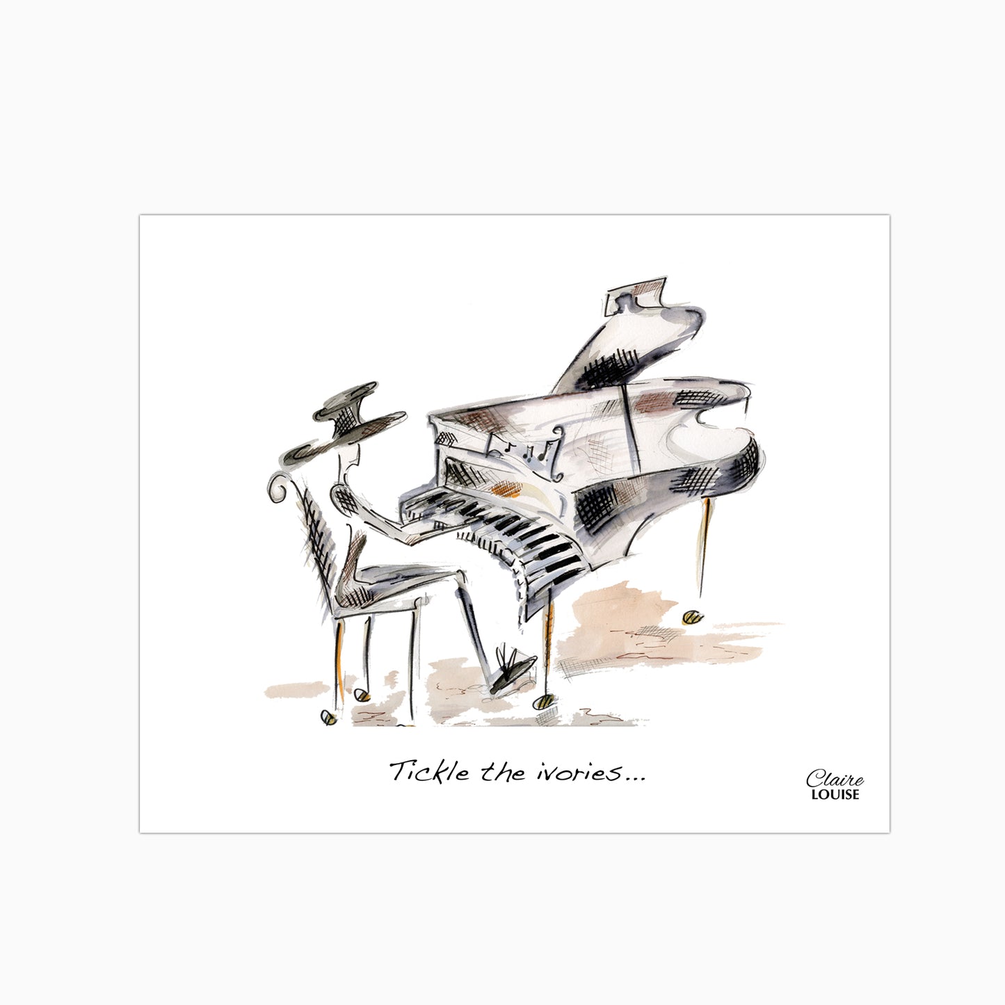 Tickle The Ivories Glass Kitchen Splashback