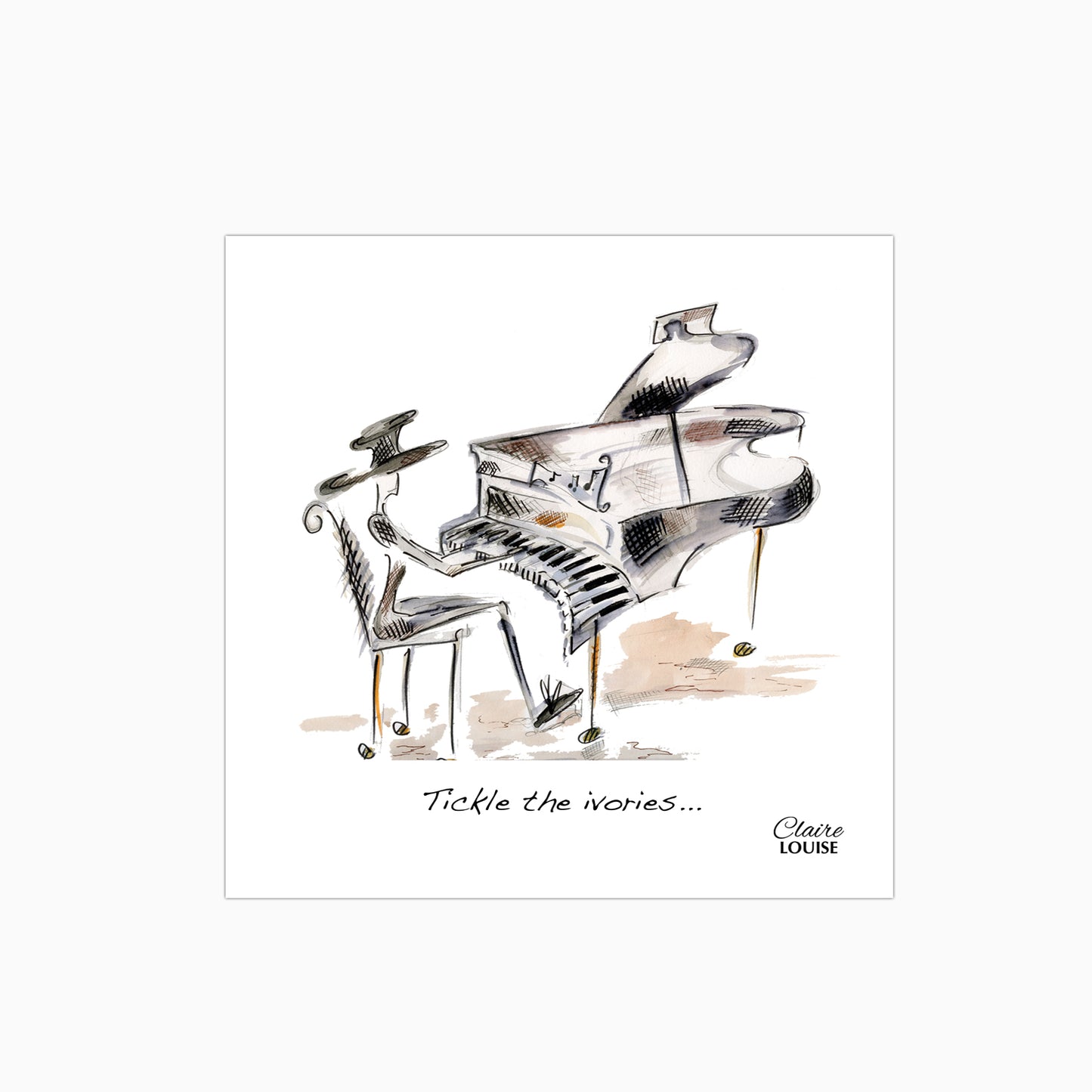Tickle The Ivories Glass Kitchen Splashback