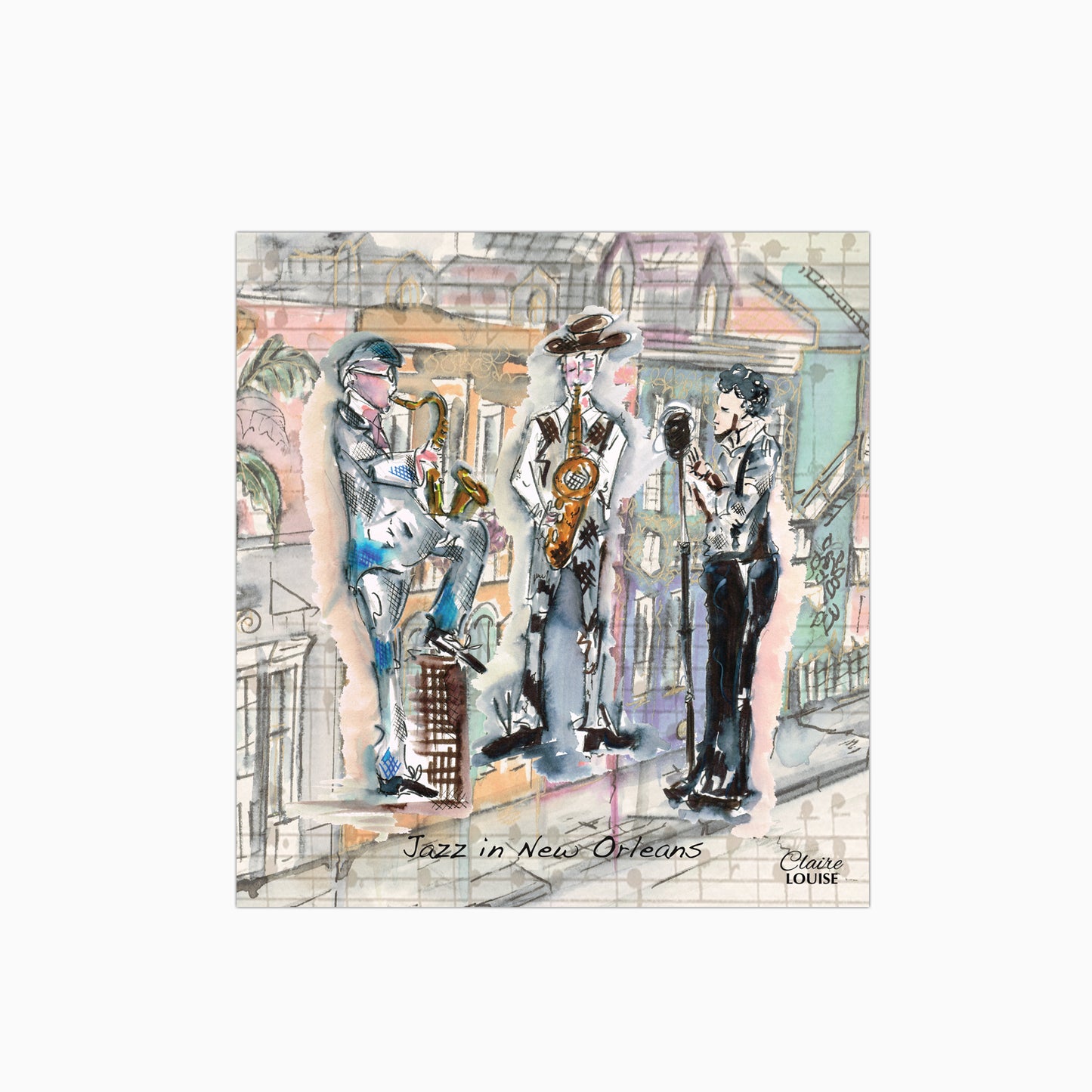 Jazz In New Orleans Glass Kitchen Splashback
