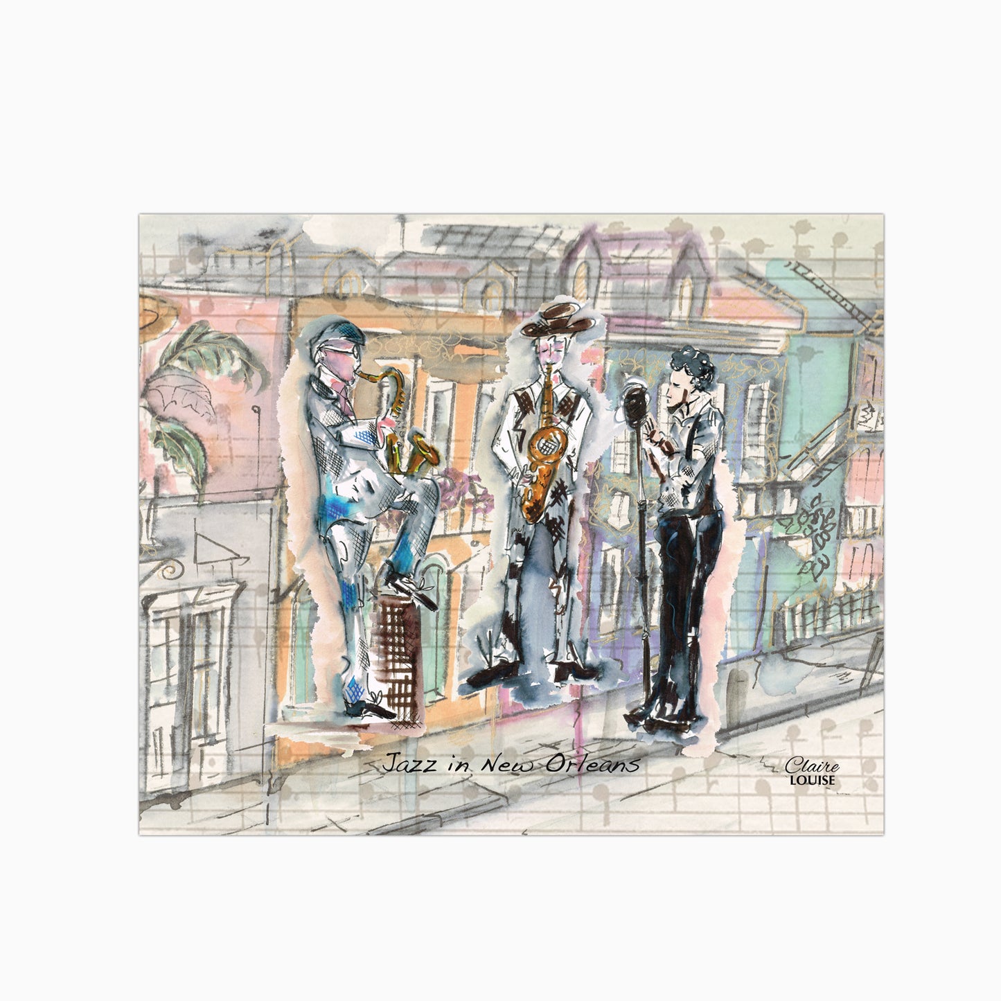 Jazz In New Orleans Glass Kitchen Splashback