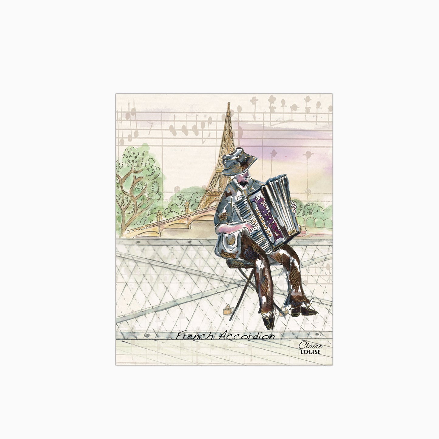 French Accordion Ambience Glass Kitchen Splashback