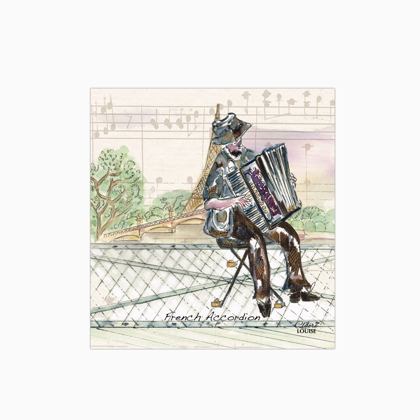 French Accordion Ambience Glass Kitchen Splashback
