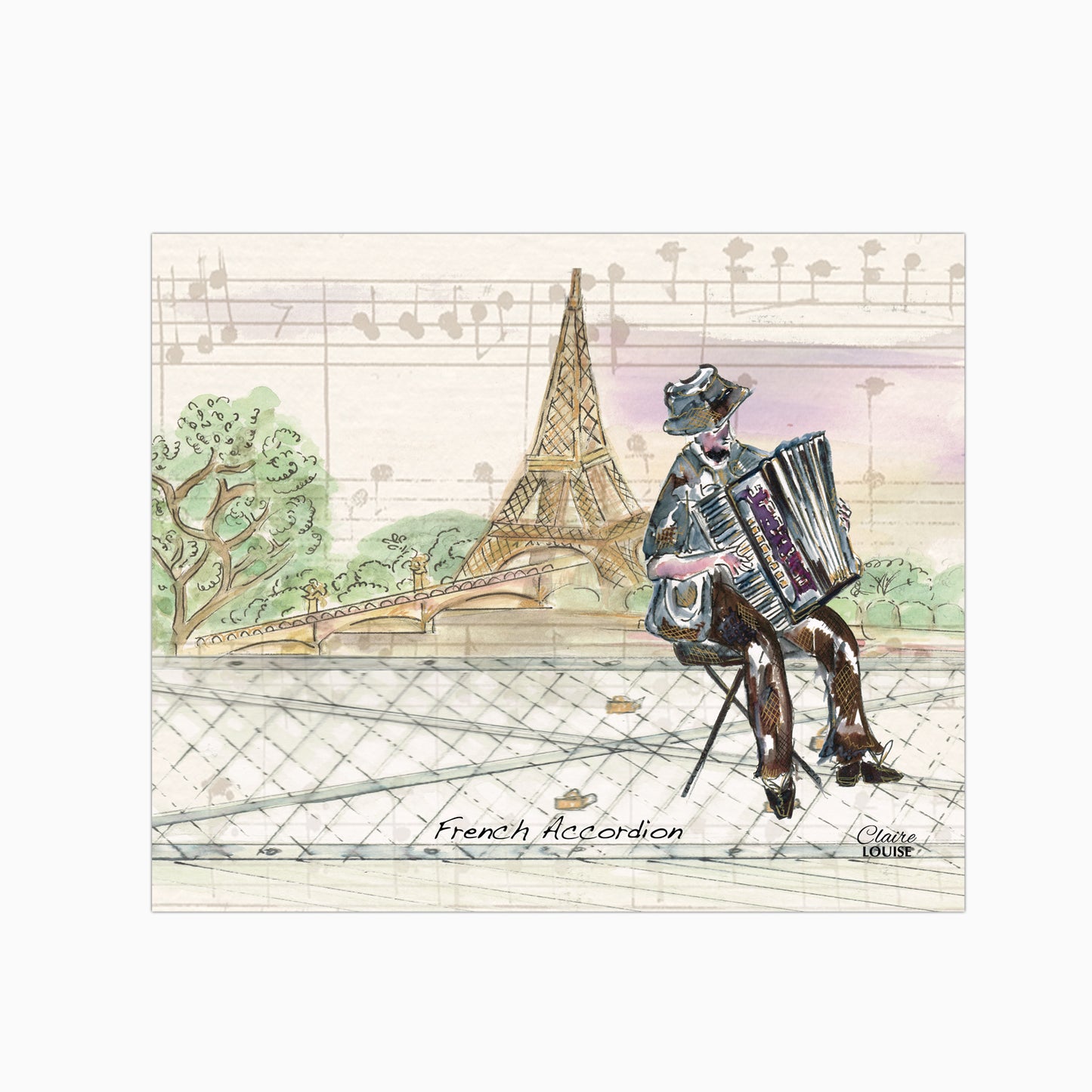 French Accordion Ambience Glass Kitchen Splashback