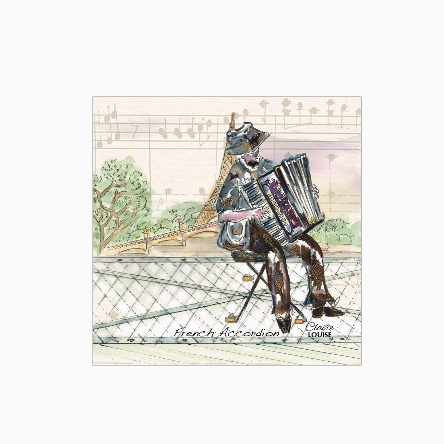 French Accordion Ambience Glass Kitchen Splashback