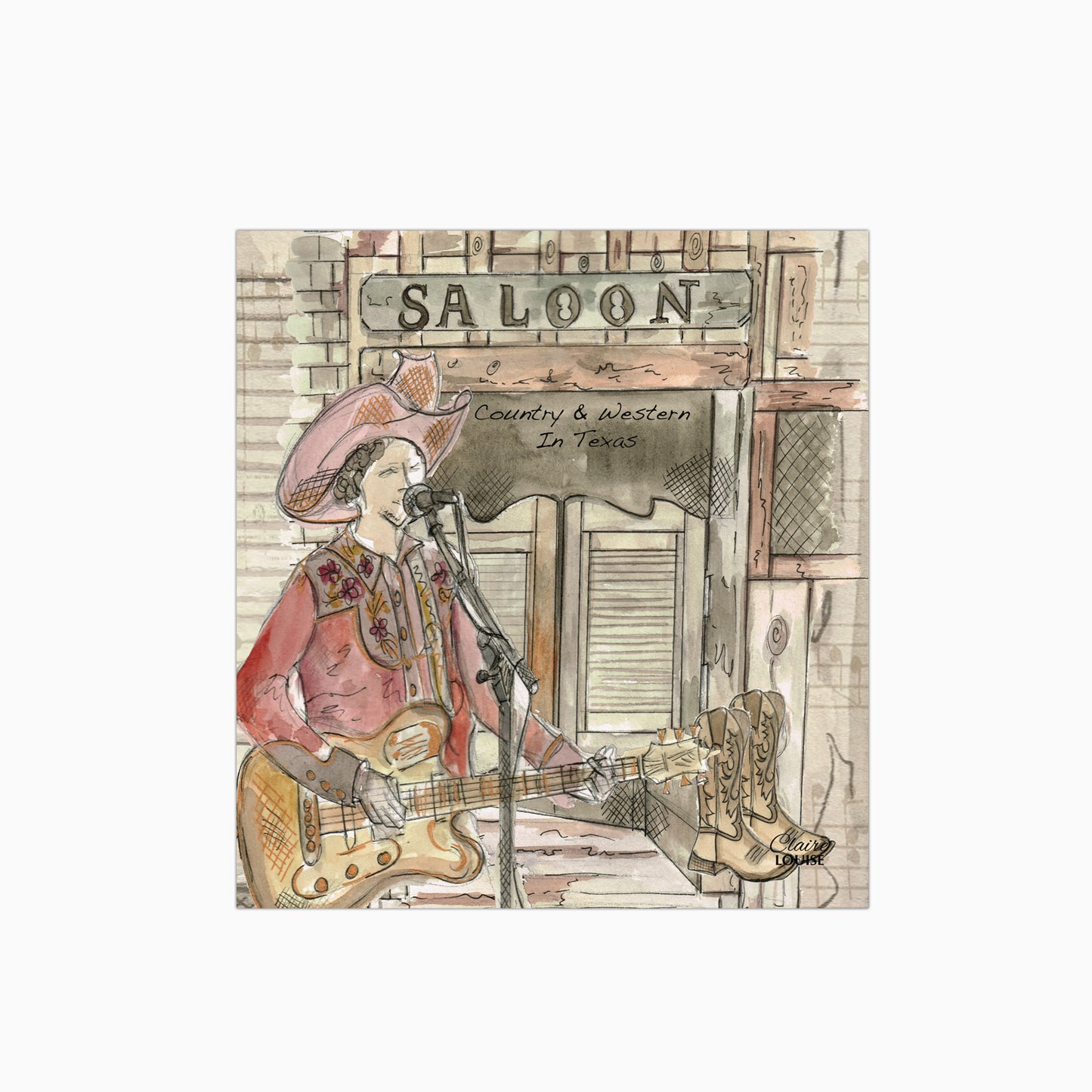 Country & Western In Texas Glass Kitchen Splashback