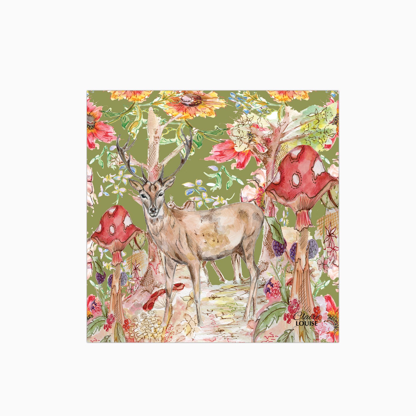 Whimsical Stag Glass Kitchen Splashback