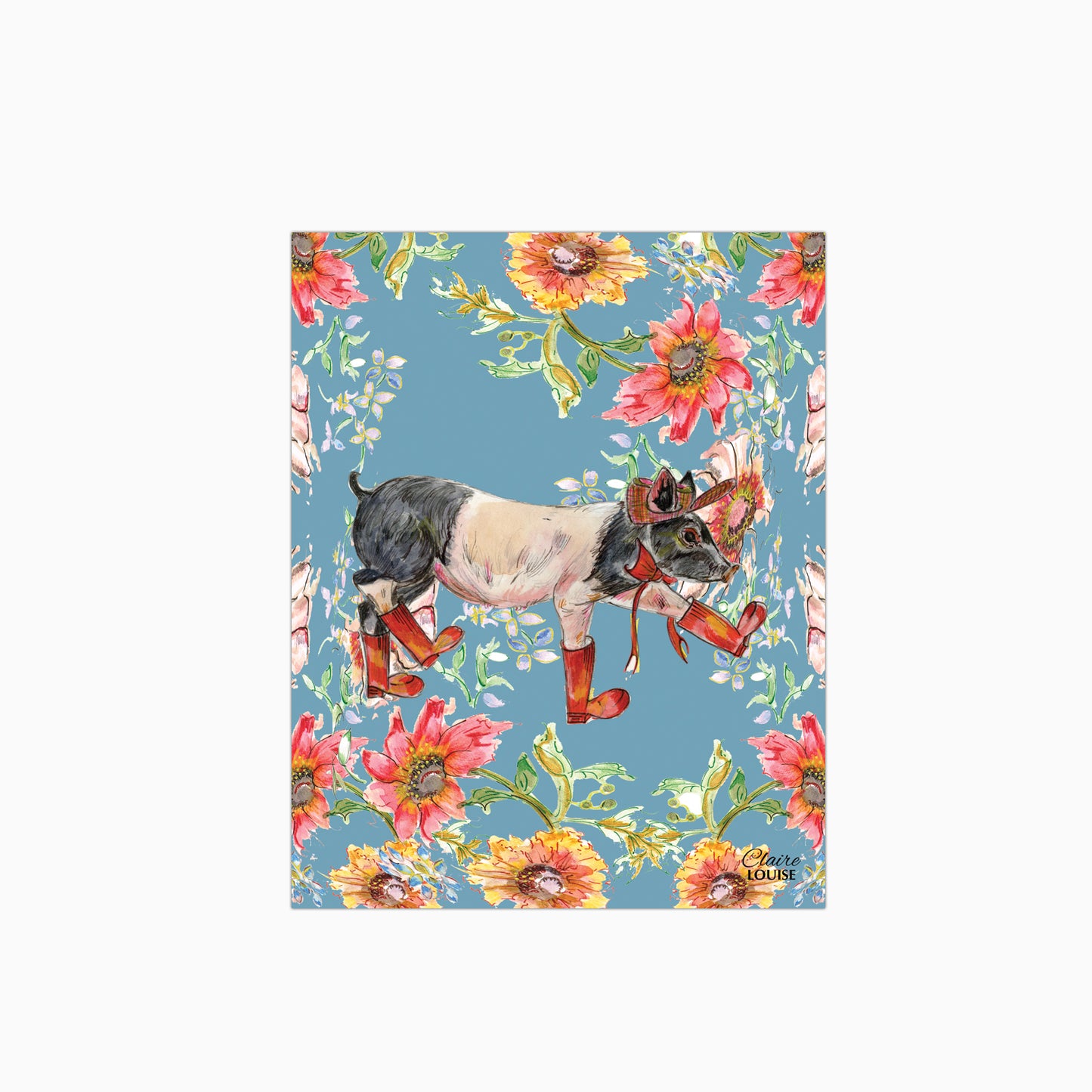 Whimsical Pig Glass Kitchen Splashback