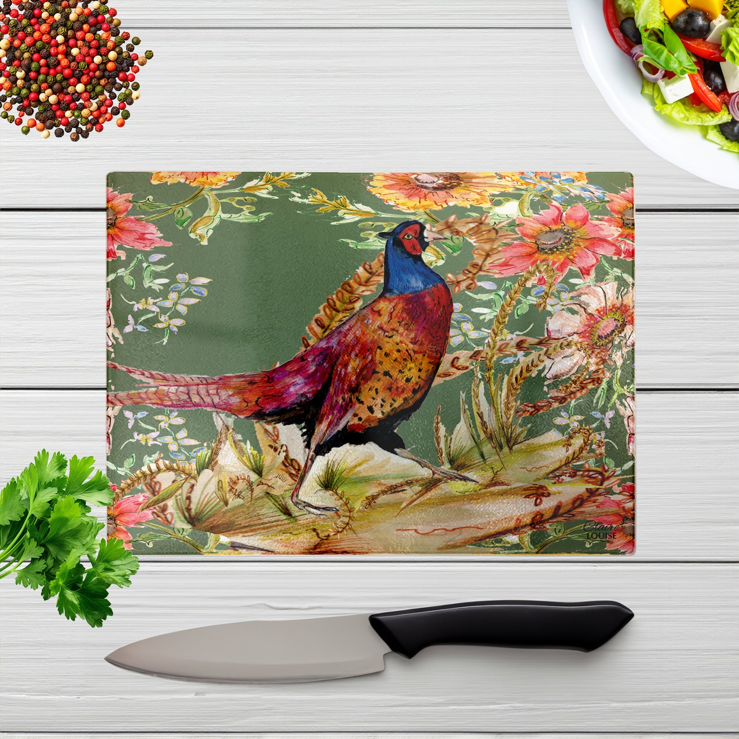 Whimiscal Pheasant Chopping Board