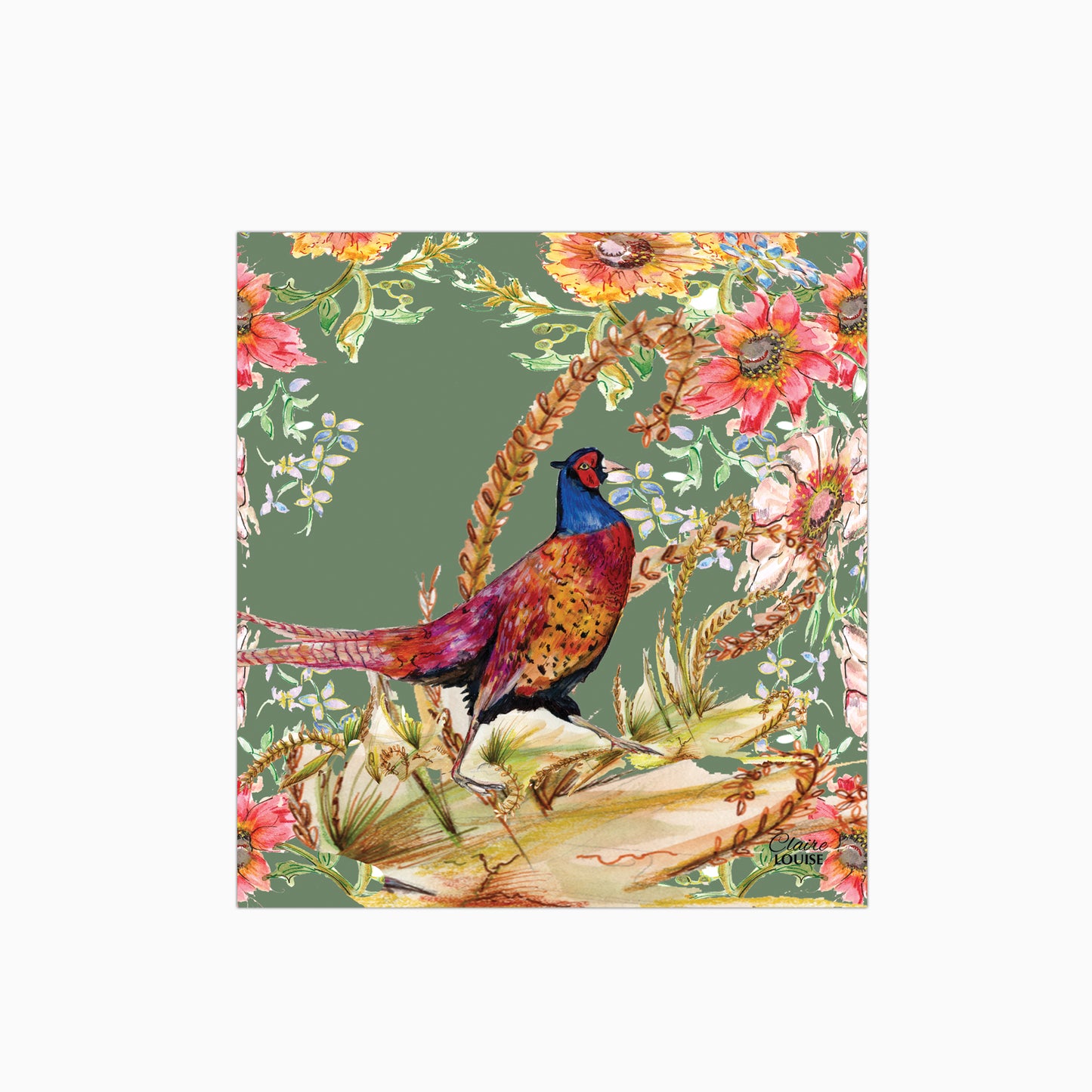 Whimsical Pheasant Glass Kitchen Splashback