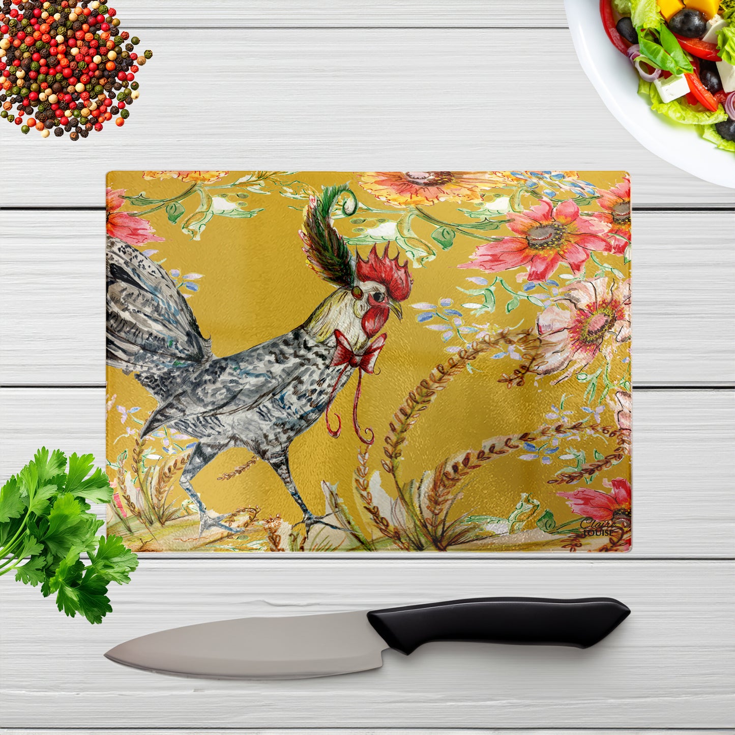 Whimsical Chicken Chopping Board