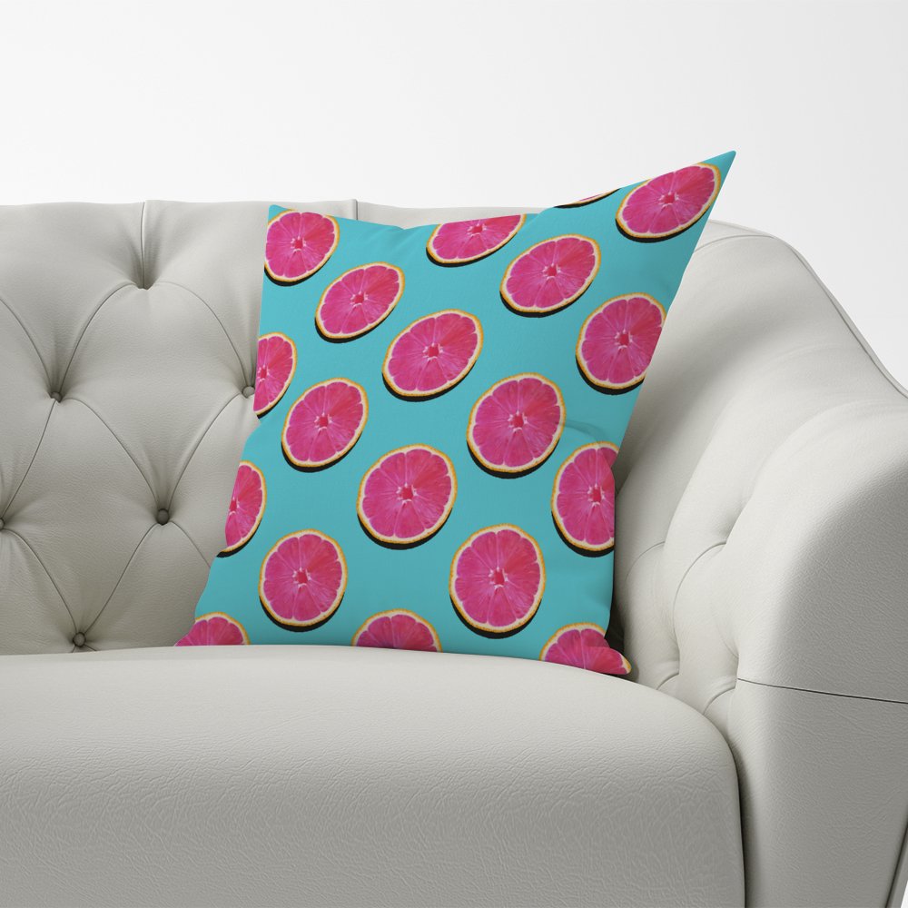 Fruity Pattern Of Pink Grapefruit Cushions