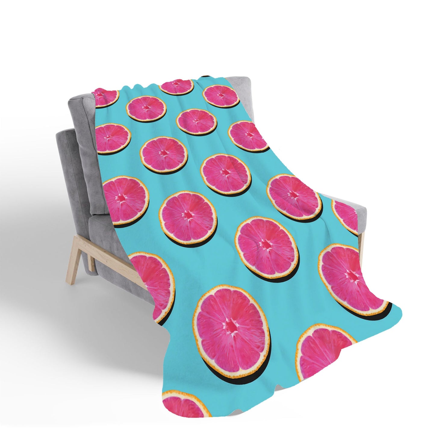 Fruity Pattern Of Pink Grapefruit Sherpa Blanket