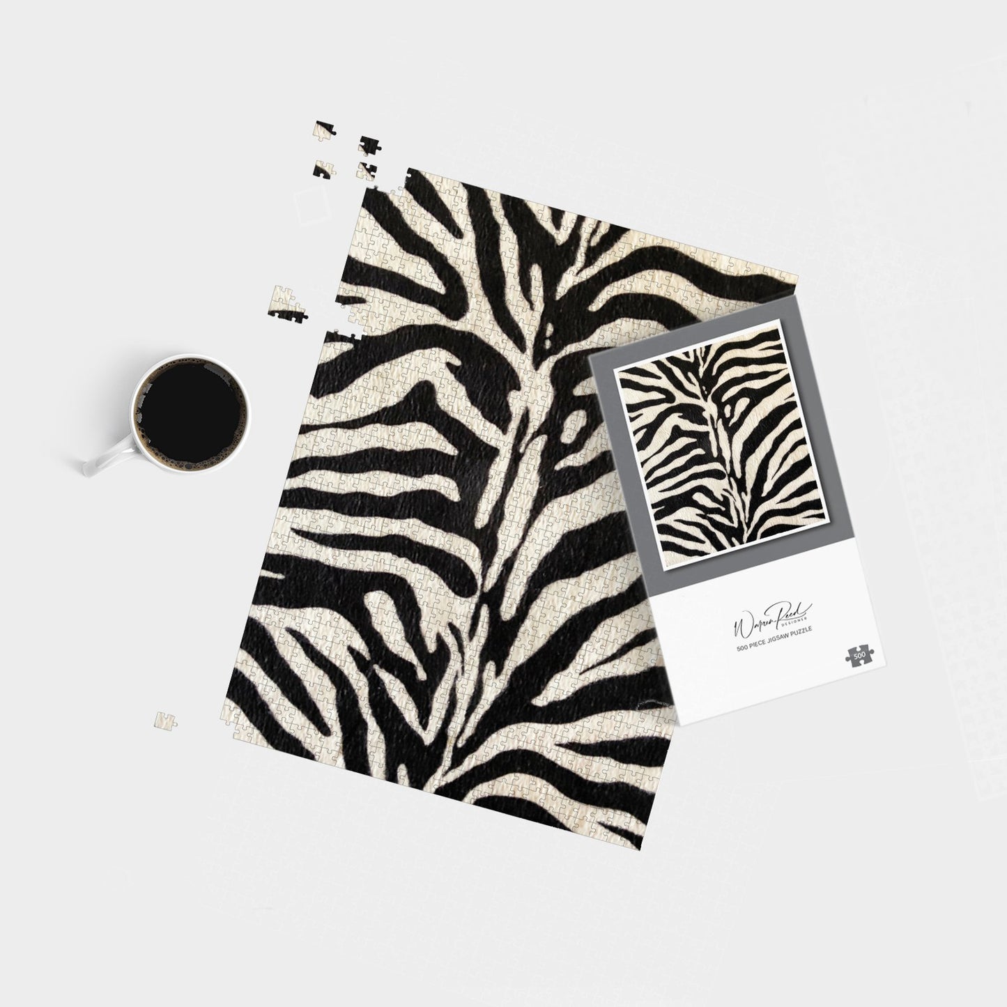 White Tiger Print Jigsaw Puzzle