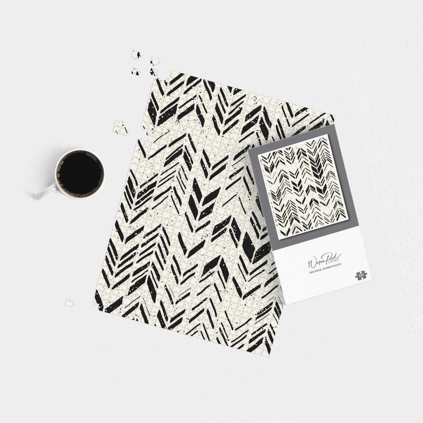 Hand Drawn Chevron Pattern Jigsaw Puzzle