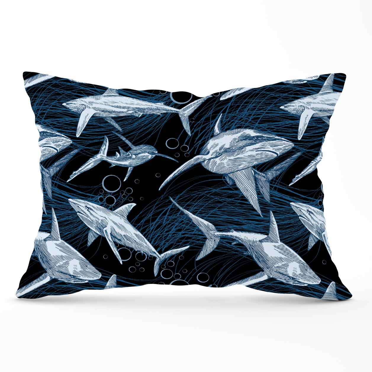 Hand Drawn Shark Pattern Cushions