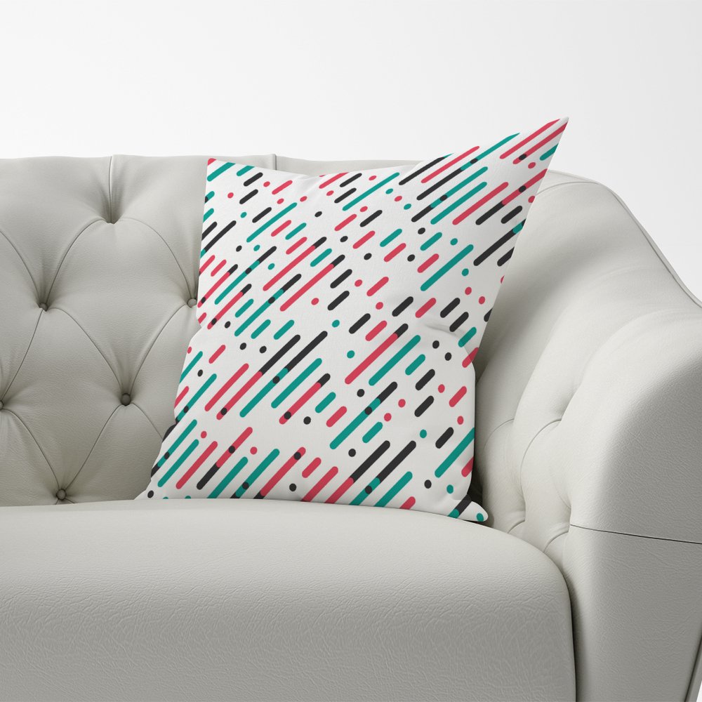 Overlapping Coloured Diagonal Lines Cushions