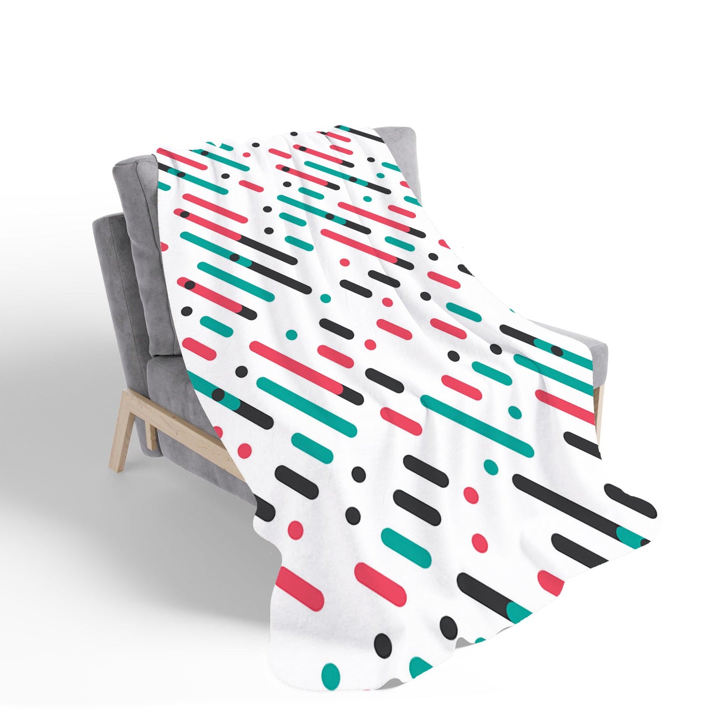 Overlapping Coloured Diagonal Lines Sherpa Blanket