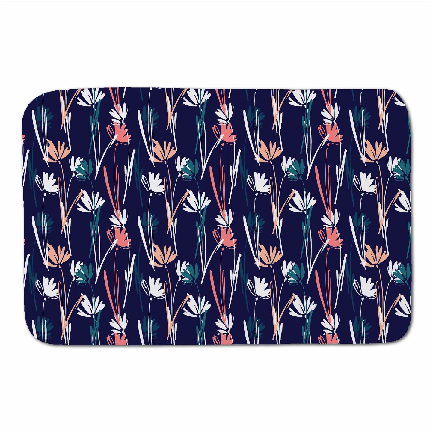 Hand Drawn Wild Flowers Sherpa Blanket