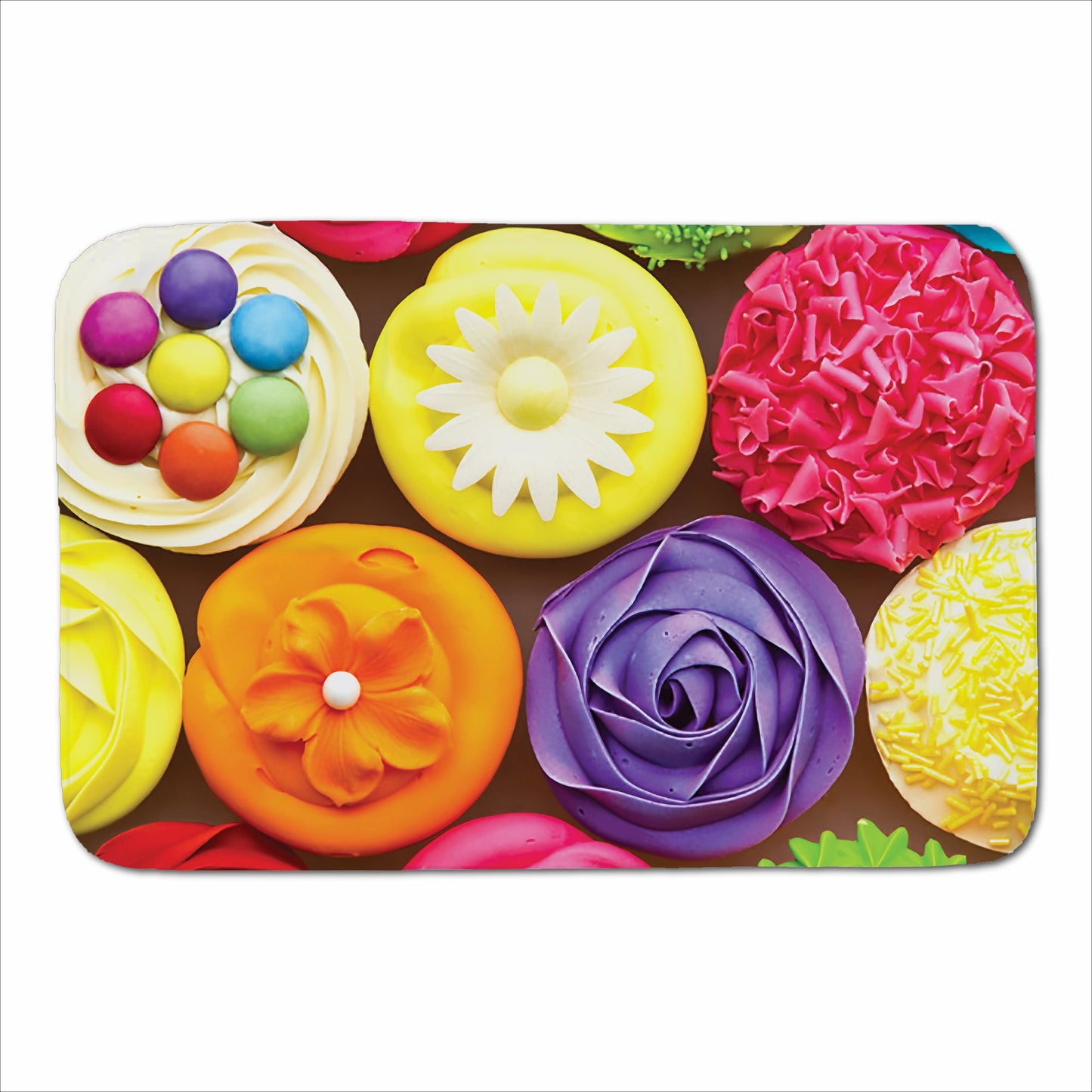 Bright Colourful Cupcakes Sherpa Blanket