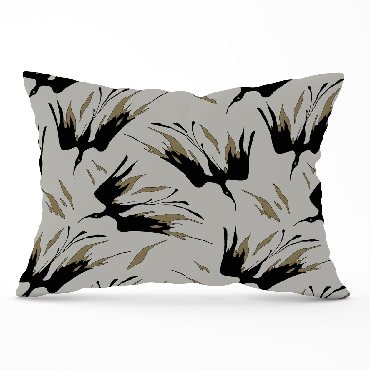 Black And Gold Fire Bird Silhouettes Cushions