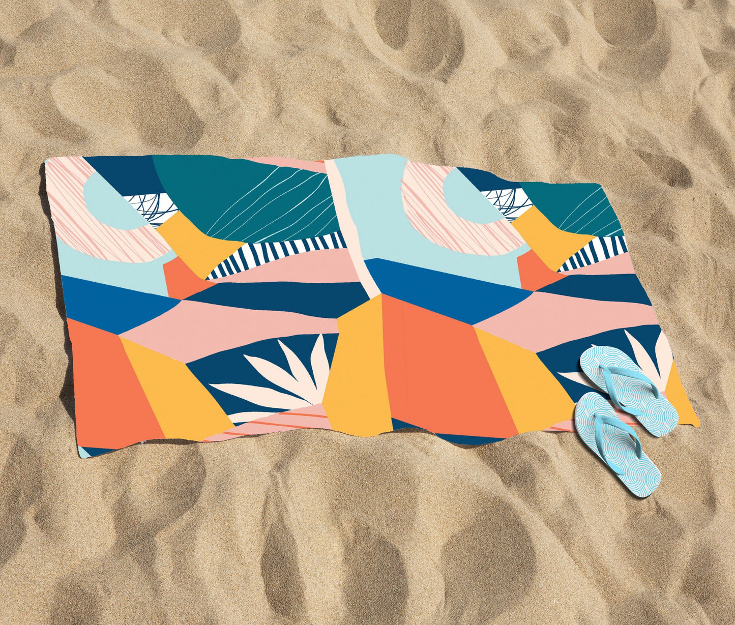 Modern Floral Pattern Beach Towel