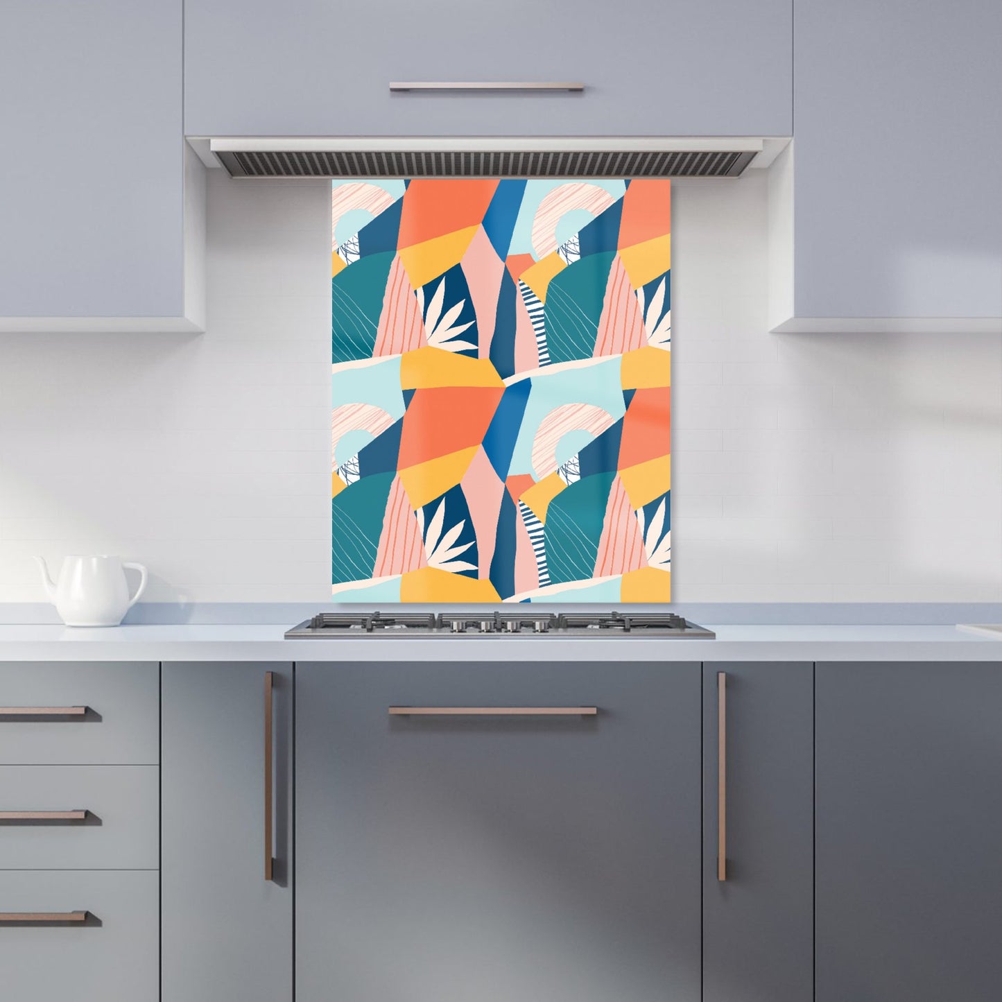 Modern Floral Pattern Kitchen Splashback