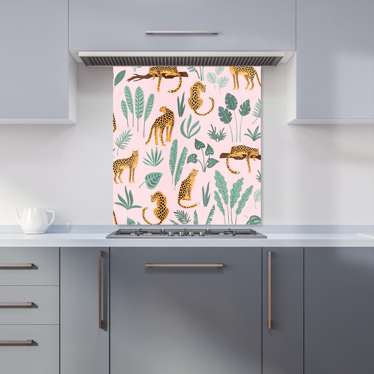 Hand Drawn Leopards Kitchen Splashback