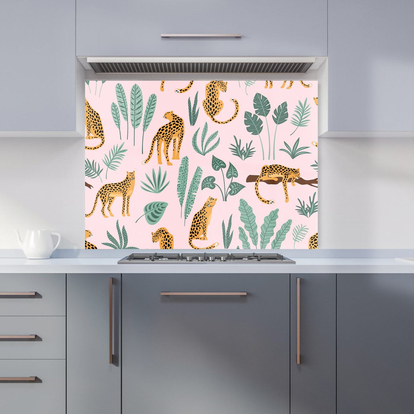 Hand Drawn Leopards Kitchen Splashback