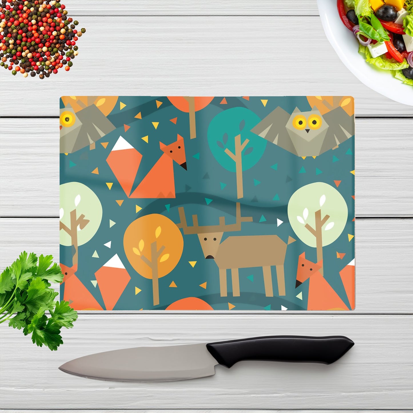 Wild Nightlife Glass Chopping Board