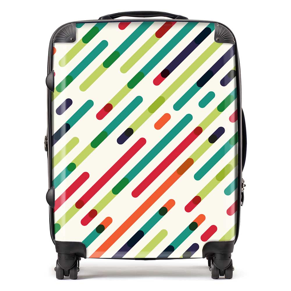 Coloured Diagonal Abstract Pattern Suitcase