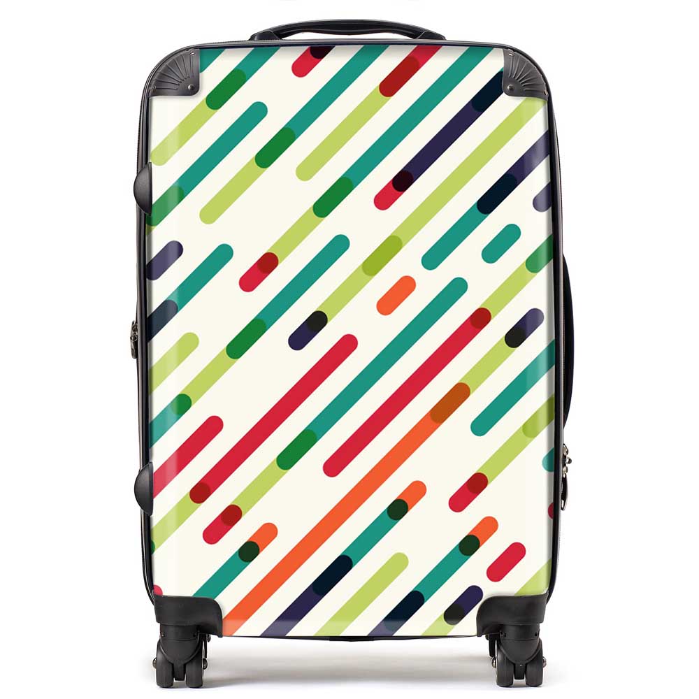 Coloured Diagonal Abstract Pattern Suitcase