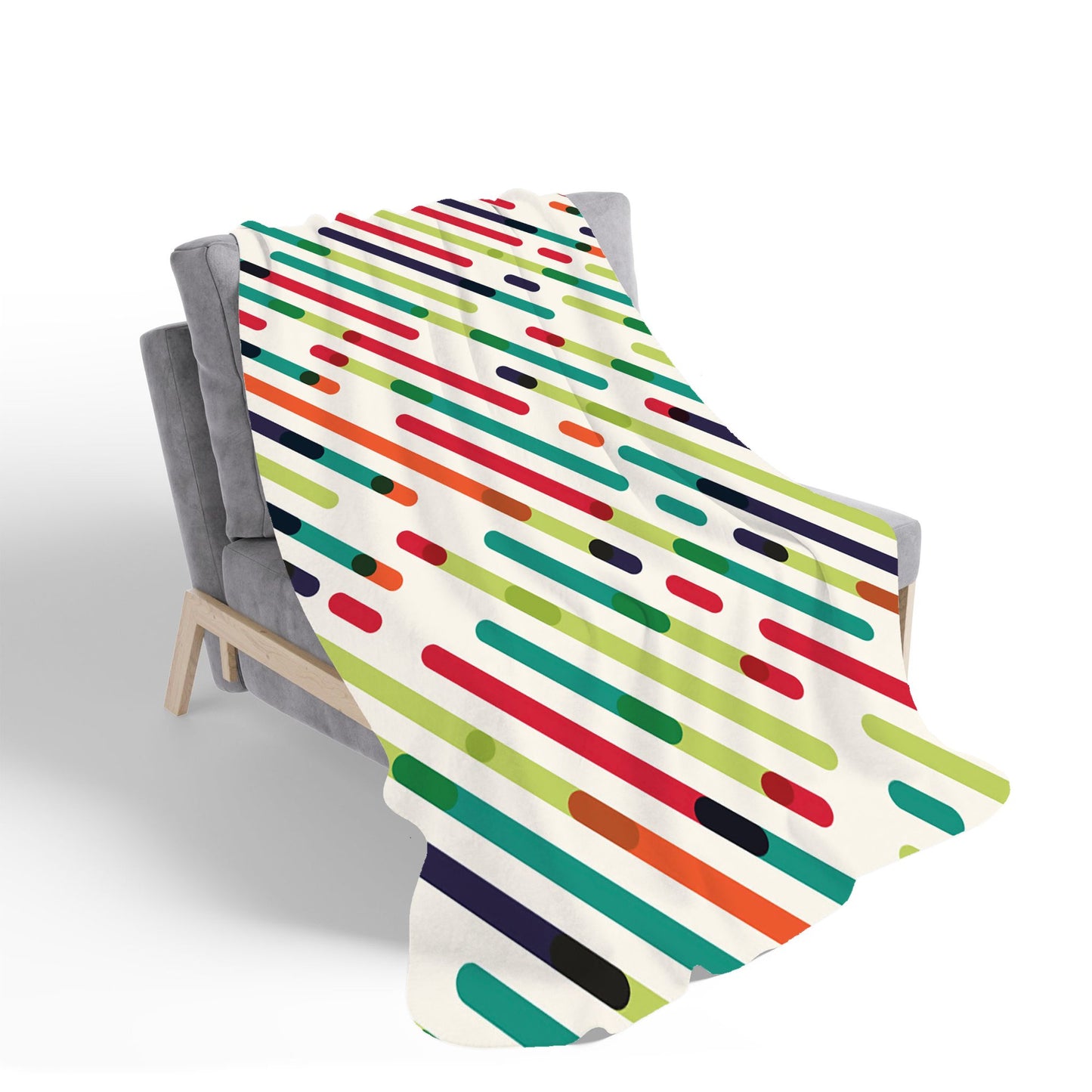 Coloured Diagonal Abstract Pattern Sherpa Blanket