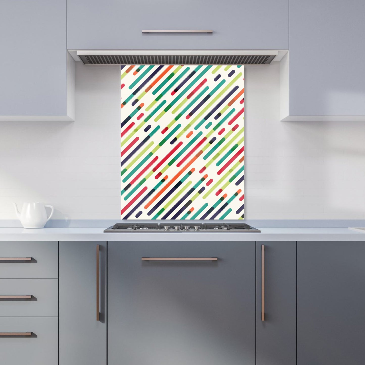 Coloured Diagonal Abstract Pattern Kitchen Splashback