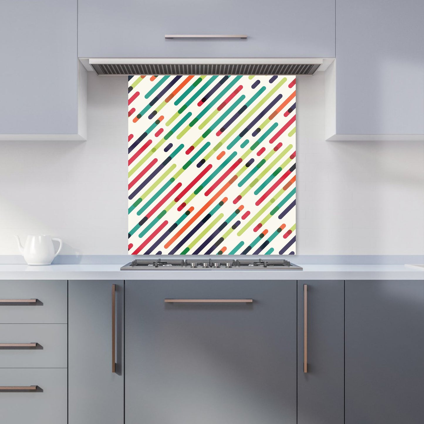 Coloured Diagonal Abstract Pattern Kitchen Splashback