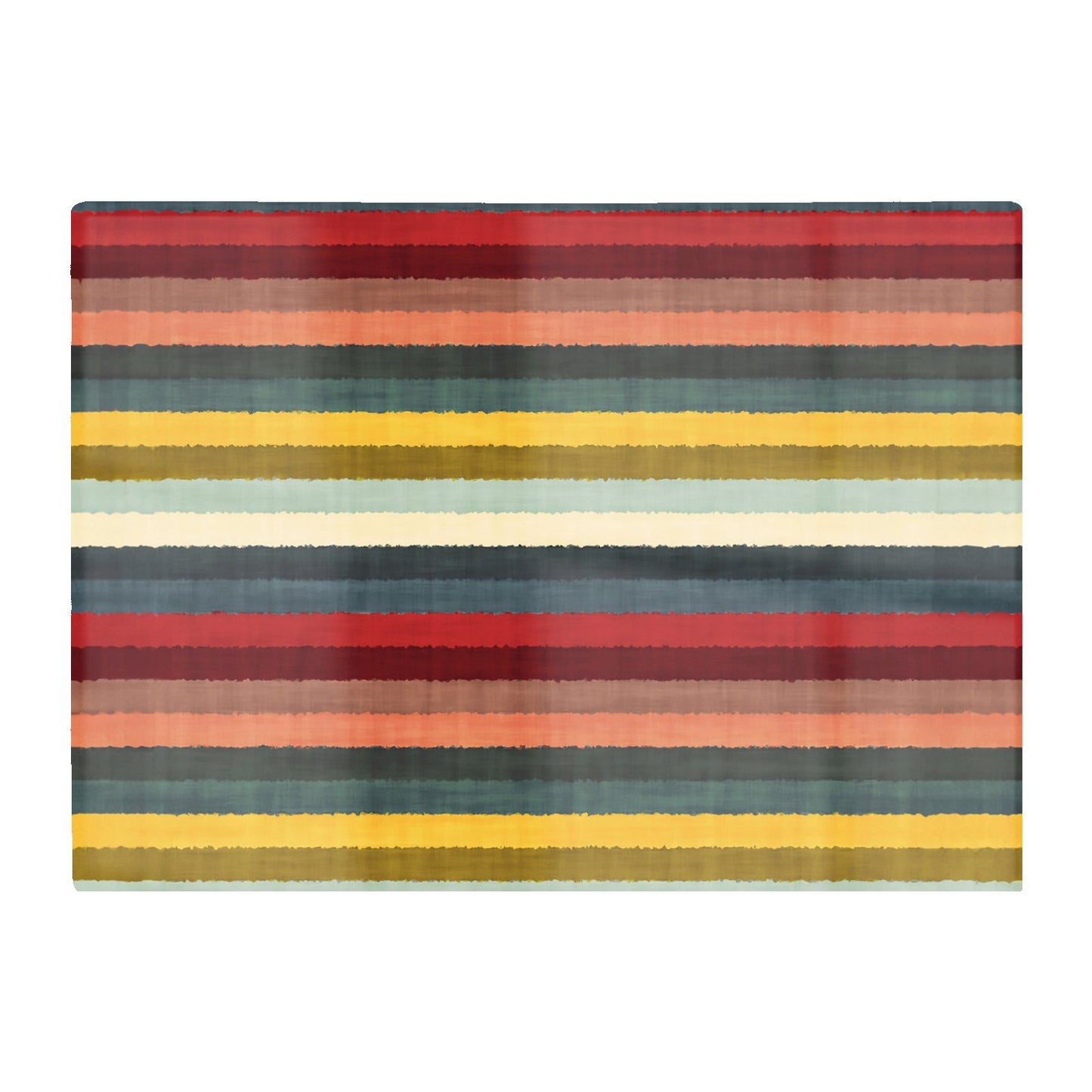 Multicolour Striped Brish Pattern Glass Chopping Board