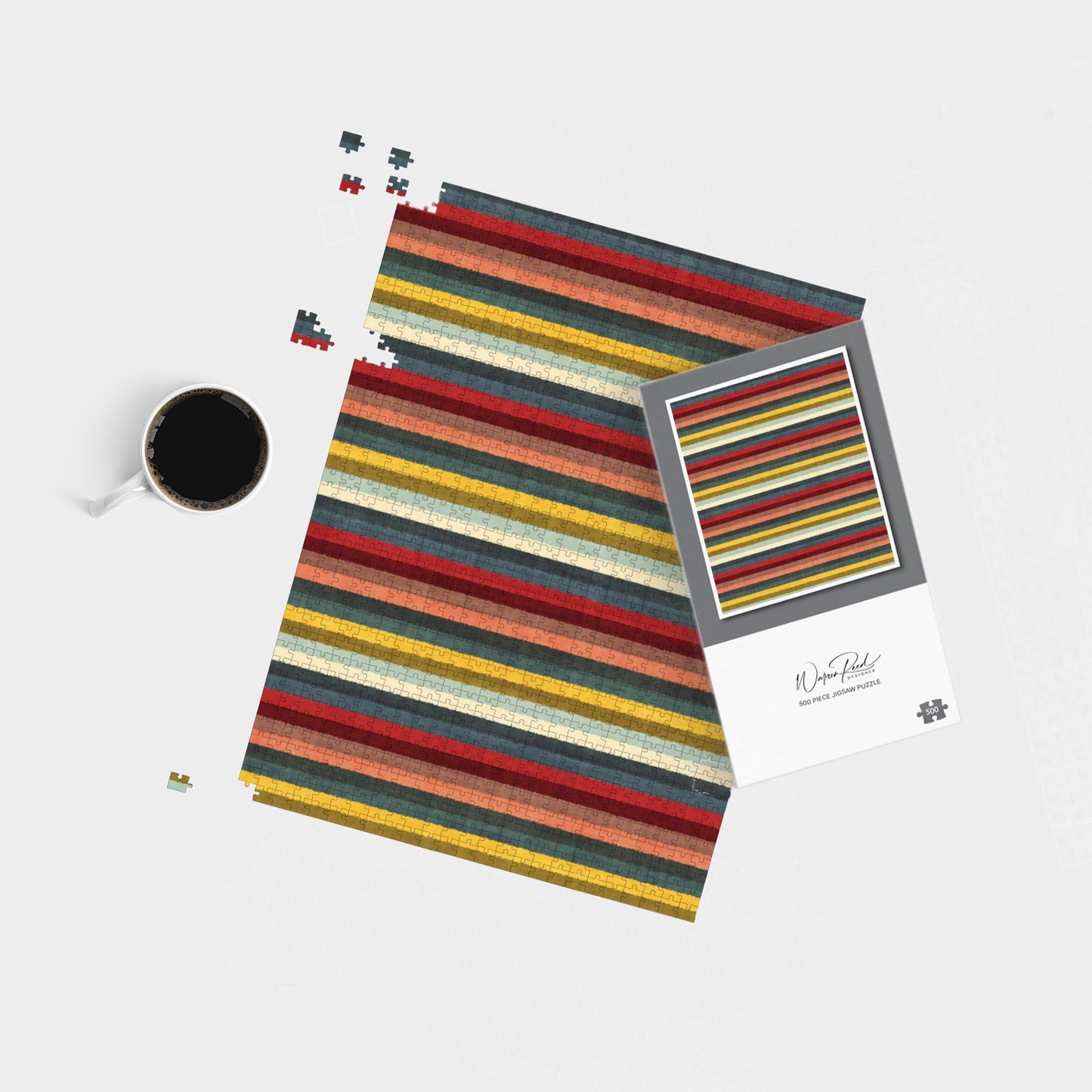Multicolour Striped Brish Pattern Jigsaw Puzzle