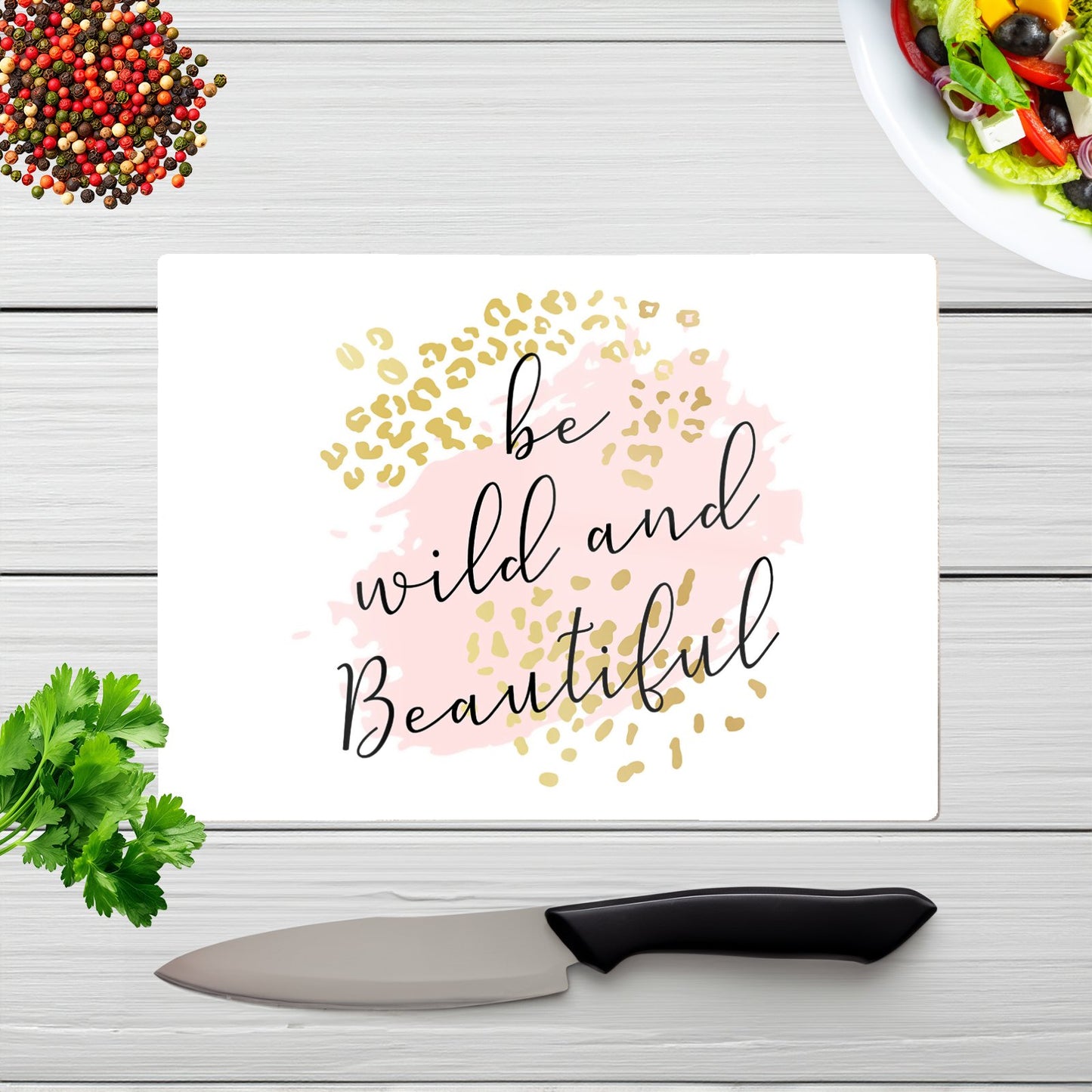 Be Wild And Beautiful Glass Chopping Board