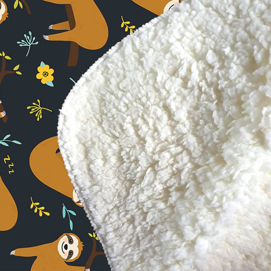 Cute Sloths Sherpa Blanket